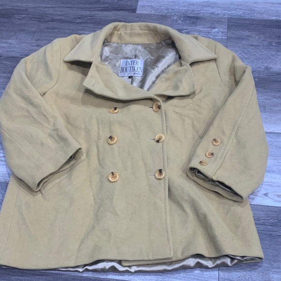 Inter Boutiken Jackets & Blazers - Inter Boutiken by La Calesa Women's Tan/Yellow Peacoat